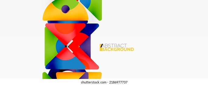 Papel geométrico creativo. Fondo abstracto mínimo. Triángulos y círculos composición ilustración vectorial para fondo de banners de fondo o página de aterrizaje