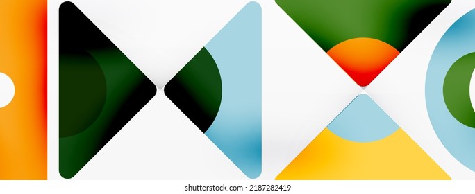 Creative geometric wallpaper. Minimal abstract background. Triangles and circles composition vector illustration for wallpaper banner background or landing page