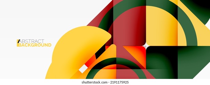 Papel geométrico creativo. Fondo abstracto mínimo. Triángulos y círculos composición ilustración vectorial para fondo de banners de fondo o página de aterrizaje