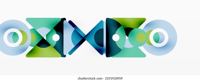 Papel geométrico creativo. Fondo abstracto mínimo. Triángulos y círculos composición ilustración vectorial para fondo de banners de fondo o página de aterrizaje