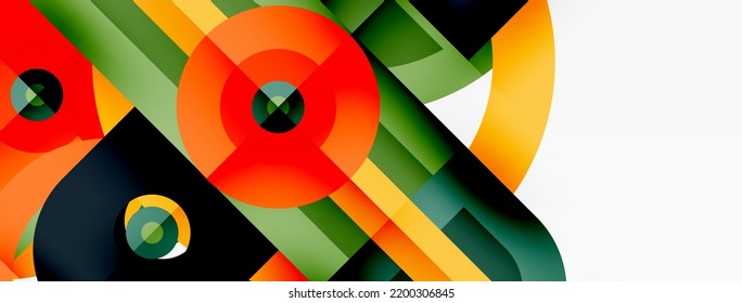 Papel geométrico creativo. Fondo abstracto mínimo. Formas geométricas de color brillante sobre fondo blanco. Plantilla de negocio para papel de pared, banner, fondo o aterrizaje