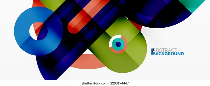 Creative geometric wallpaper. Minimal abstract background. Bright color geometric shapes on white backdrop. Business template for wallpaper, banner, background or landing