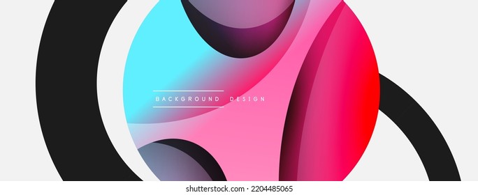 Creative geometric wallpaper. Minimal abstract background. Circle and wave composition vector illustration for wallpaper banner background or landing page