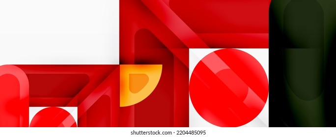 Creative geometric wallpaper. Minimal abstract background. Circles lines squares composition vector illustration for wallpaper banner background or landing page
