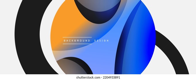Kreative geometrische Tapete. Minimaler abstrakter Hintergrund. Vektorgrafik mit Kreis- und Wellenzusammensetzung für Hintergrundbilder oder Landungsseite