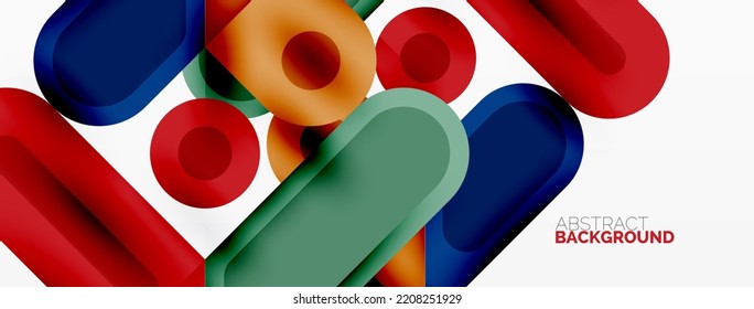 Papel geométrico creativo. Fondo abstracto mínimo. Círculos líneas cuadradas composición ilustración vectorial para fondo de banners de fondo o página de aterrizaje