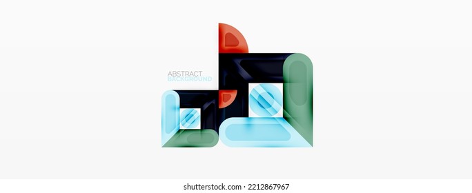 Kreative geometrische Tapete. Minimaler abstrakter Hintergrund. Circles lines quadratische Zusammensetzung Vektorgrafik für Bildschirmhintergrund oder Landungsseite