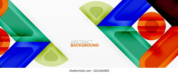 Creative geometric wallpaper. Minimal abstract background. Circles lines squares composition vector illustration for wallpaper banner background or landing page