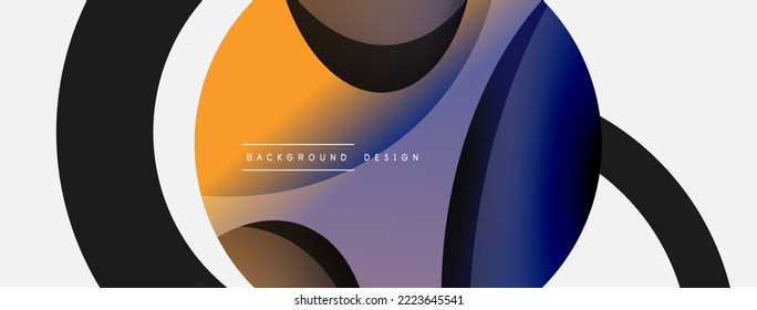 Creative geometric wallpaper. Minimal abstract background. Circle and wave composition vector illustration for wallpaper banner background or landing page