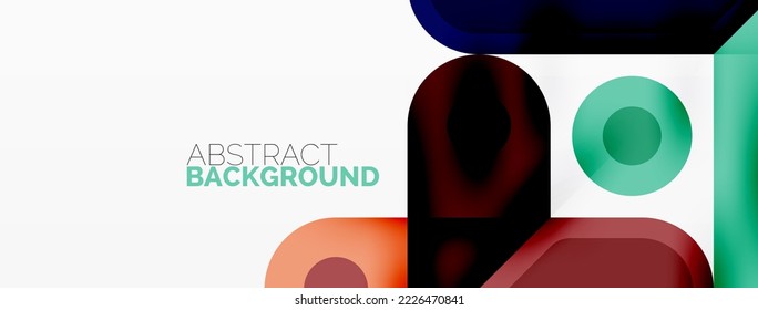 Creative geometric wallpaper. Minimal abstract background. Circles lines squares composition vector illustration for wallpaper banner background or landing page