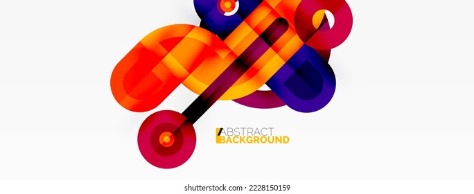 Creative geometric wallpaper. Minimal abstract background. Bright color geometric shapes on white backdrop. Business template for wallpaper, banner, background or landing