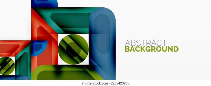 Creative geometric wallpaper. Minimal abstract background. Circles lines squares composition vector illustration for wallpaper banner background or landing page