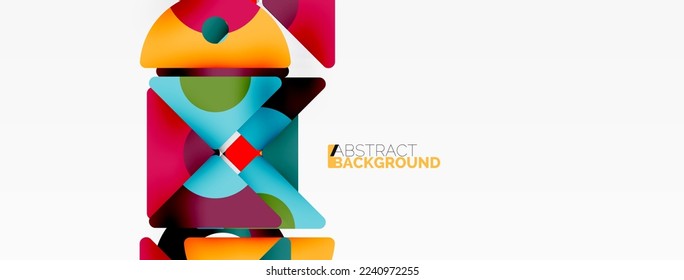 Papel geométrico creativo. Fondo abstracto mínimo. Triángulos y círculos composición ilustración vectorial para fondo de banners de fondo o página de aterrizaje