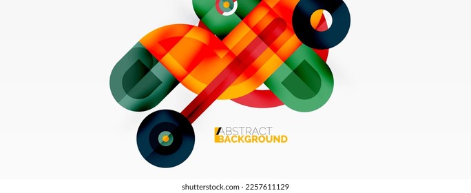 Creative geometric wallpaper. Minimal abstract background. Bright color geometric shapes on white backdrop. Business template for wallpaper, banner, background or landing