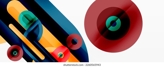 Papel geométrico creativo. Fondo abstracto mínimo. Formas geométricas de color brillante sobre fondo blanco. Plantilla de negocio para papel de pared, banner, fondo o aterrizaje
