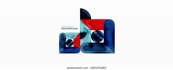 Papel geométrico creativo. Fondo abstracto mínimo. Círculos líneas cuadradas composición ilustración vectorial para fondo de banners de fondo o página de aterrizaje