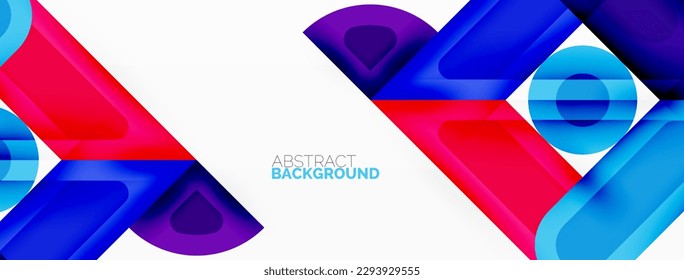 Kreative geometrische Tapete. Minimaler abstrakter Hintergrund. Circles lines quadratische Zusammensetzung Vektorgrafik für Bildschirmhintergrund oder Landungsseite