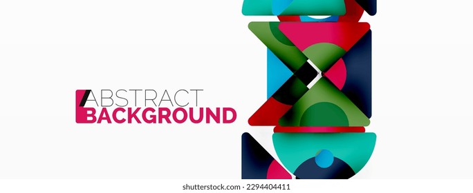 Papel geométrico creativo. Fondo abstracto mínimo. Triángulos y círculos composición ilustración vectorial para fondo de banners de fondo o página de aterrizaje