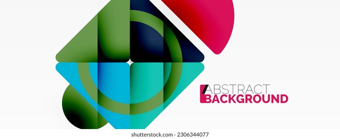 Papel geométrico creativo. Fondo abstracto mínimo. Triángulos y círculos composición ilustración vectorial para fondo de banners de fondo o página de aterrizaje
