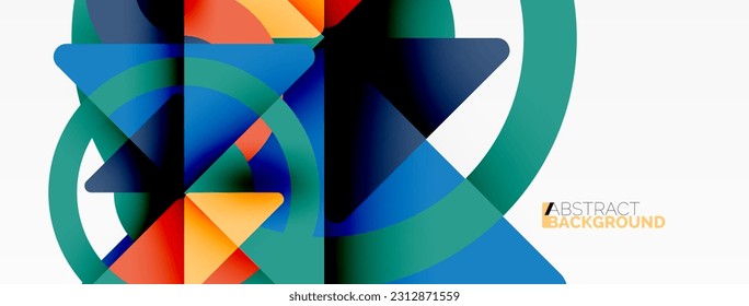 Creative geometric wallpaper. Minimal abstract background. Triangles and circles composition vector illustration for wallpaper banner background or landing page