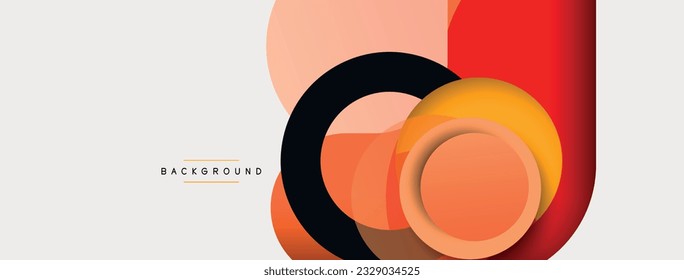 Papel geométrico creativo. Fondo abstracto mínimo. Composición de círculos ilustración vectorial para fondo de banner de fondo o página de aterrizaje