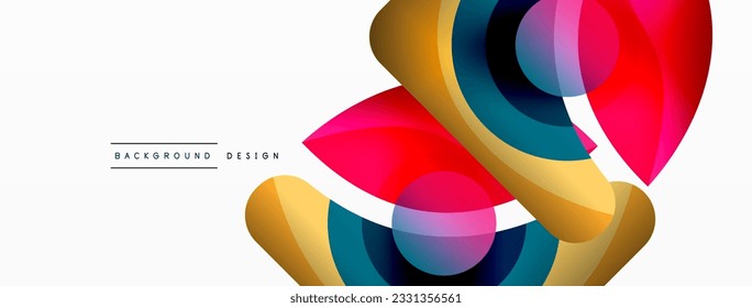Creative geometric wallpaper. Minimal abstract background. Circle wave and round shapes composition vector illustration for wallpaper banner background or landing page