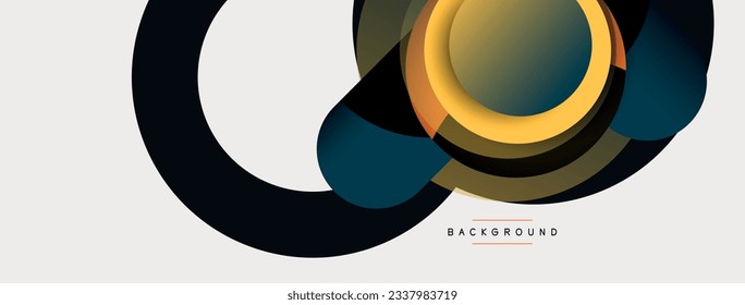 Papel geométrico creativo. Fondo abstracto mínimo. Composición de círculos ilustración vectorial para fondo de banner de fondo o página de aterrizaje
