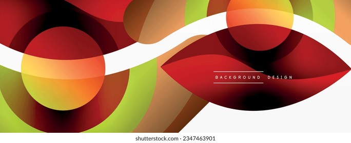 Papel geométrico creativo. Fondo abstracto mínimo. Moda circular y formas redondeadas composición ilustración vectorial para fondo de banner de fondo o página de aterrizaje de papel pintado