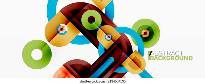 Papel geométrico creativo. Fondo geométrico mínimo con formas redondeadas. Plantilla de negocios de moda para tecno para papel de pared, banner, fondo o aterrizaje