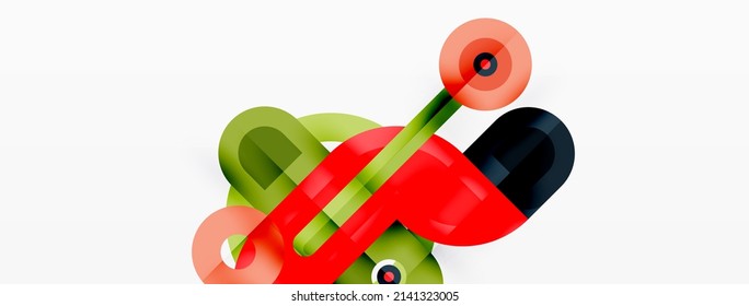 Creative geometric wallpaper. Minimal geometric background with round shapes. Trendy techno business template for wallpaper, banner, background or landing