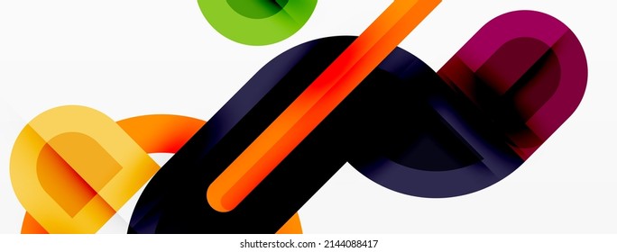 Papel geométrico creativo. Fondo geométrico mínimo con formas redondeadas. Plantilla de negocios de moda para tecno para papel de pared, banner, fondo o aterrizaje