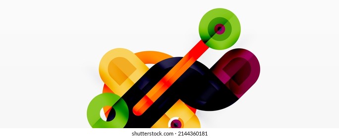 Creative geometric wallpaper. Minimal geometric background with round shapes. Trendy techno business template for wallpaper, banner, background or landing