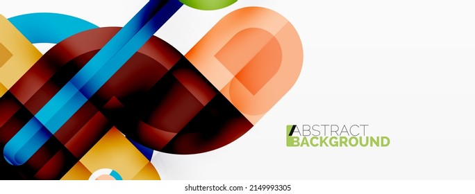 Creative geometric wallpaper. Minimal geometric background with round shapes. Trendy techno business template for wallpaper, banner, background or landing