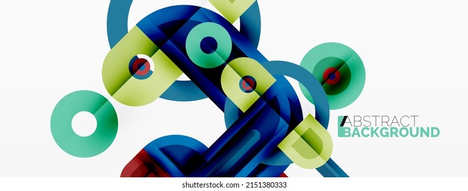 Creative geometric wallpaper. Minimal geometric background with round shapes. Trendy techno business template for wallpaper, banner, background or landing