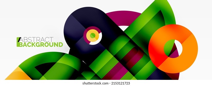 Creative geometric wallpaper. Minimal geometric background with round shapes. Trendy techno business template for wallpaper, banner, background or landing