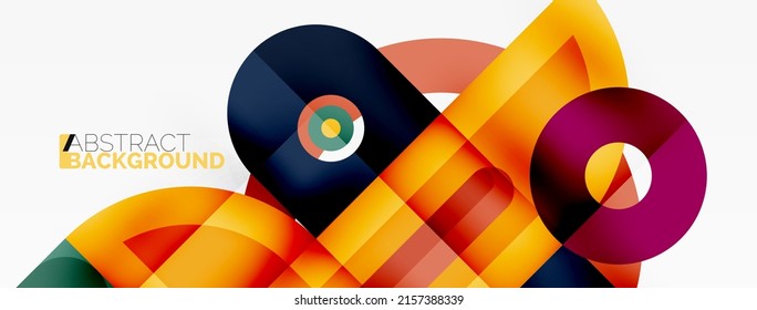 Creative geometric wallpaper. Minimal geometric background with round shapes. Trendy techno business template for wallpaper, banner, background or landing