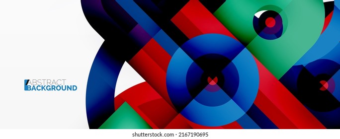Creative geometric wallpaper. Minimal geometric background with round shapes. Trendy techno business template for wallpaper, banner, background or landing