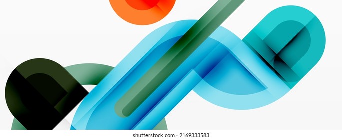 Creative geometric wallpaper. Minimal geometric background with round shapes. Trendy techno business template for wallpaper, banner, background or landing