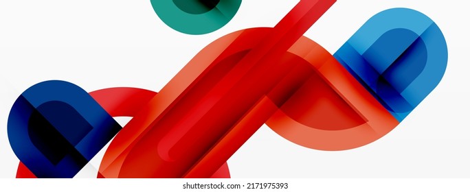 Creative geometric wallpaper. Minimal geometric background with round shapes. Trendy techno business template for wallpaper, banner, background or landing