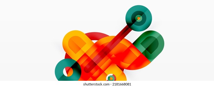 Creative geometric wallpaper. Minimal geometric background with round shapes. Trendy techno business template for wallpaper, banner, background or landing