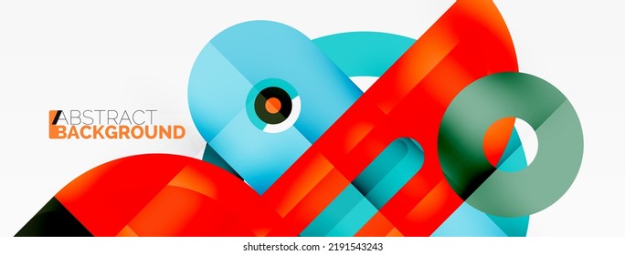 Creative geometric wallpaper. Minimal geometric background with round shapes. Trendy techno business template for wallpaper, banner, background or landing