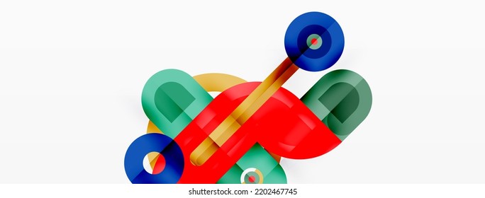 Creative geometric wallpaper. Minimal geometric background with round shapes. Trendy techno business template for wallpaper, banner, background or landing