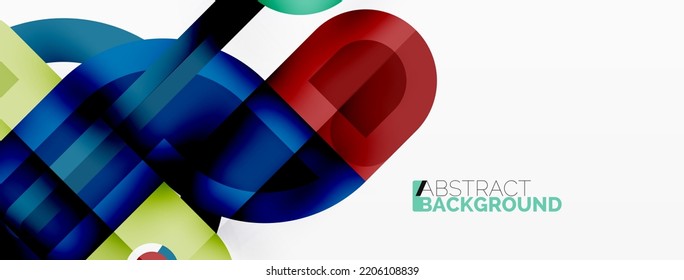 Creative geometric wallpaper. Minimal geometric background with round shapes. Trendy techno business template for wallpaper, banner, background or landing