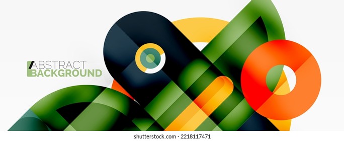 Creative geometric wallpaper. Minimal geometric background with round shapes. Trendy techno business template for wallpaper, banner, background or landing