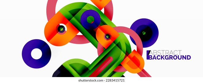 Papel geométrico creativo. Fondo geométrico mínimo con formas redondeadas. Plantilla de negocios de moda para tecno para papel de pared, banner, fondo o aterrizaje