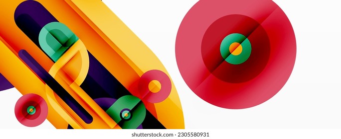 Creative geometric wallpaper. Minimal geometric background with round shapes. Trendy techno business template for wallpaper, banner, background or landing