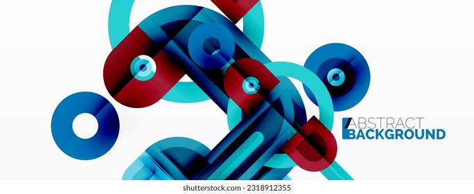 Creative geometric wallpaper. Minimal geometric background with round shapes. Trendy techno business template for wallpaper, banner, background or landing