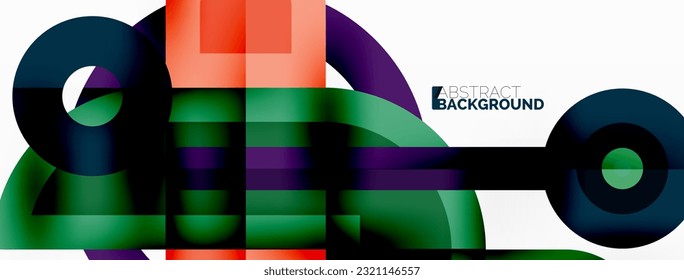 Kreative geometrische Tapete. Minimaler geometrischer Hintergrund mit runden Formen. Trendy Techno Business Template für Tapete, Banner, Hintergrund oder Landung