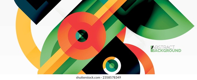 Creative geometric wallpaper. Minimal geometric background with round shapes. Trendy techno business template for wallpaper, banner, background or landing