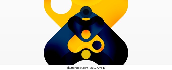 Creative geometric wallpaper. Minimal bubble arrow and circle abstract background. Techno business template for wallpaper, banner, background or landing